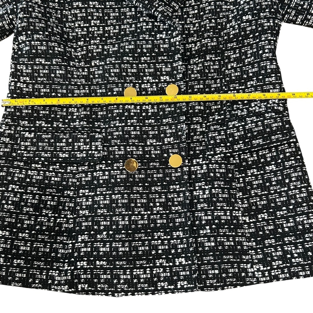 Maeve Black & White Tweed Blazer with Gold Buttons - Picture 12 of 13